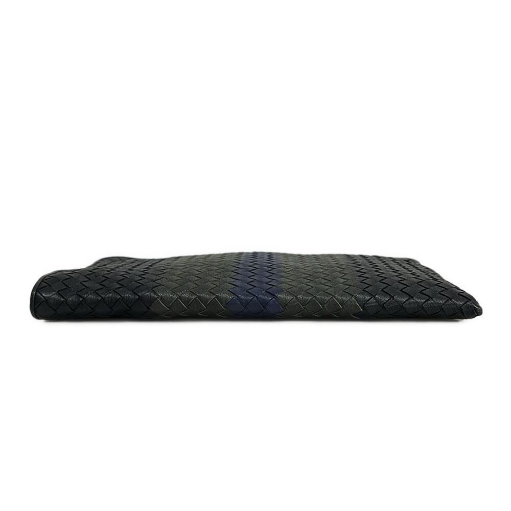 Bottega Veneta Intrecciato Mens Clutch Bag Black Khaki Navy - Picture 5 of 8